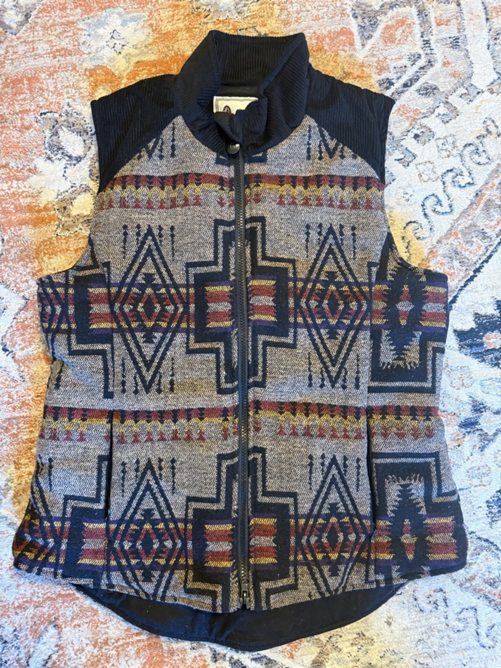 Southwestern Zip Vest - Tribal/Native American/Pendleton style pattern